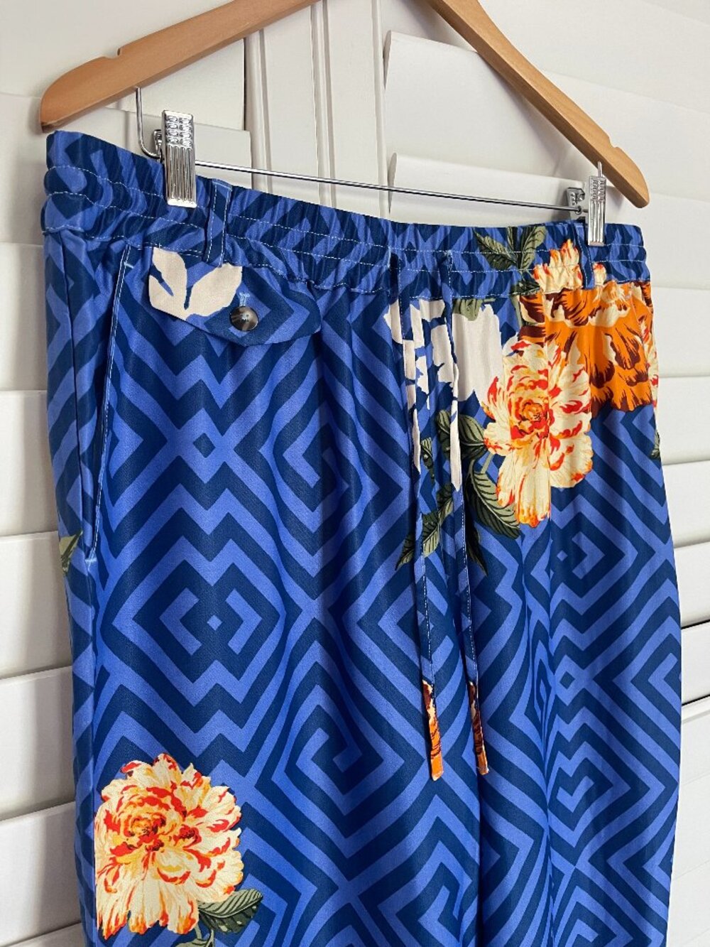 *NWT* Maeve Tropical Straight Leg Pull on Silk Pants Size Large Anthropologie - Picture 7 of 14